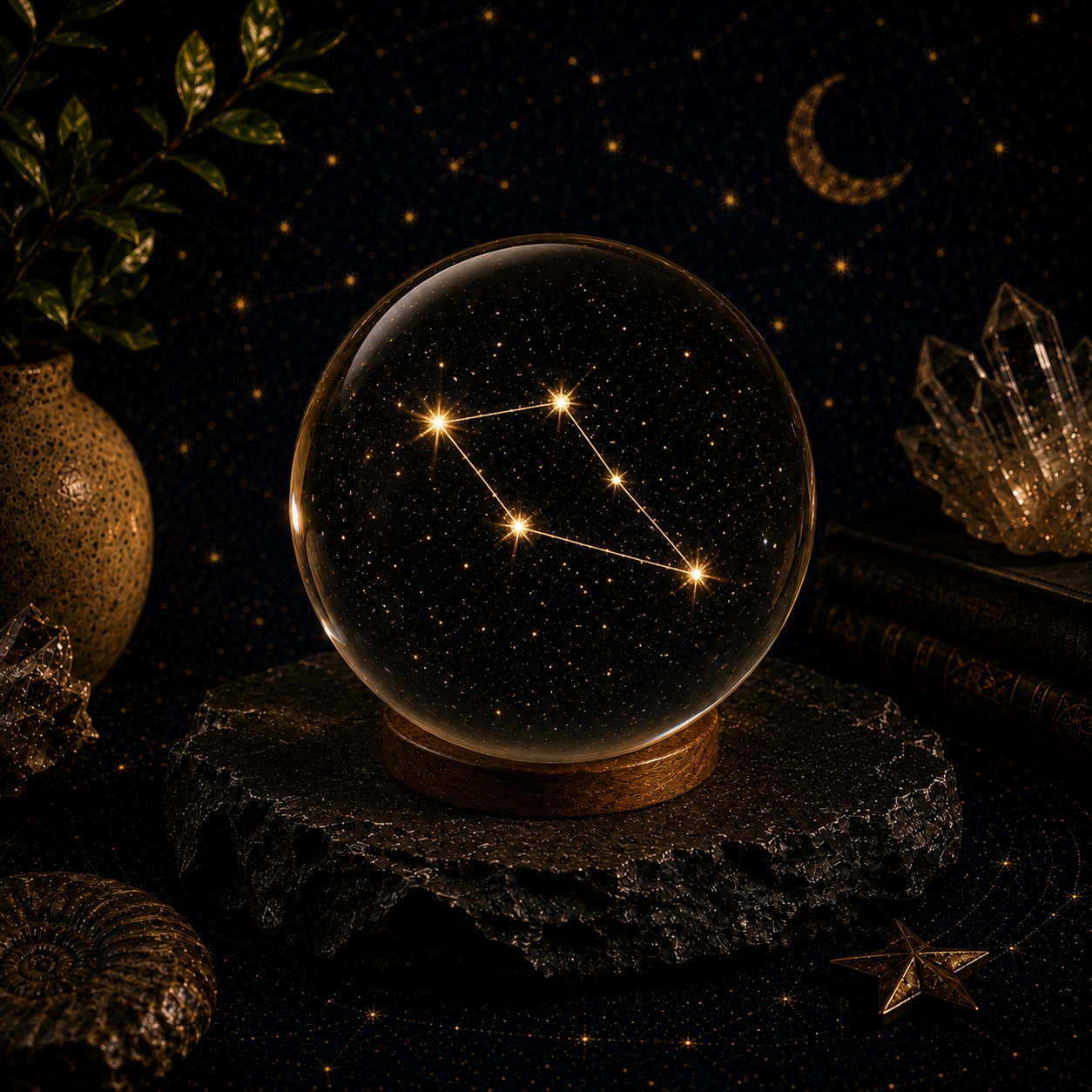 Cygnus Constellation Crystal Ball – Minimalist