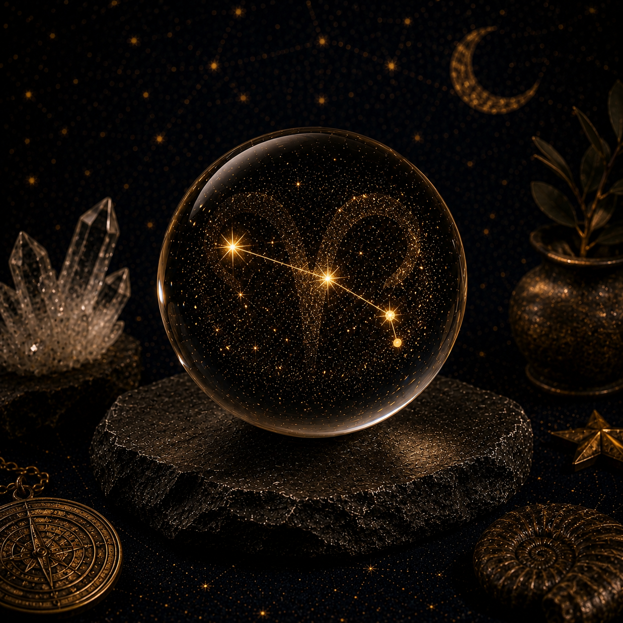 Aries Zodiac Crystal Ball