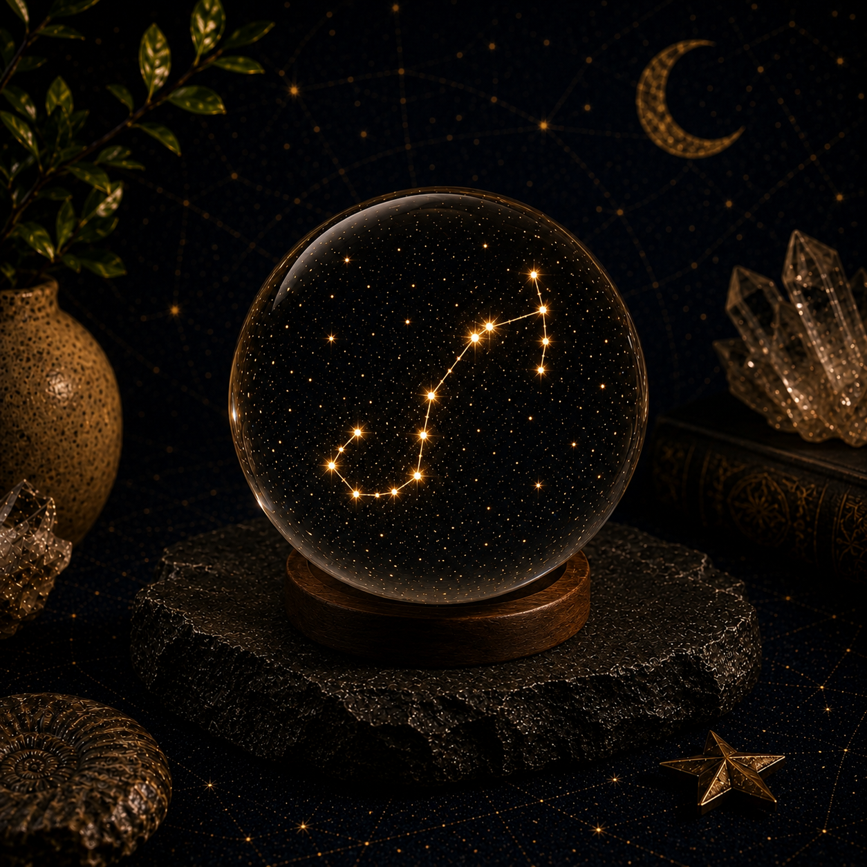 Orion Constellation Crystal Ball – Minimalist