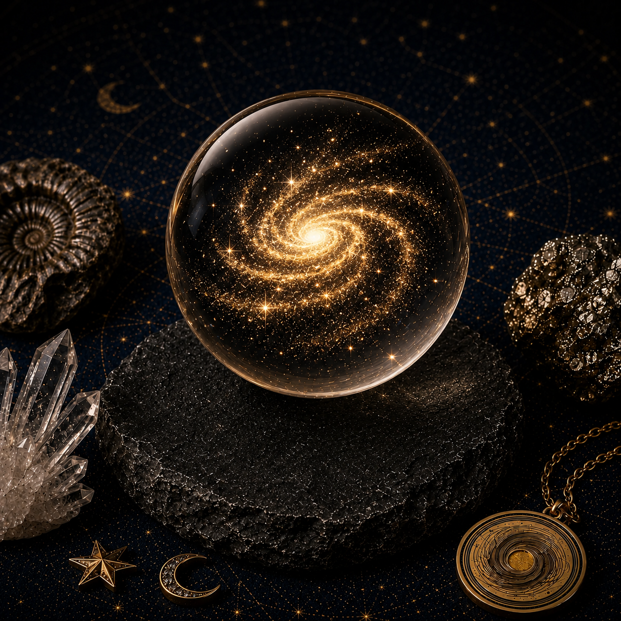 Spiral Galaxy Crystal Ball