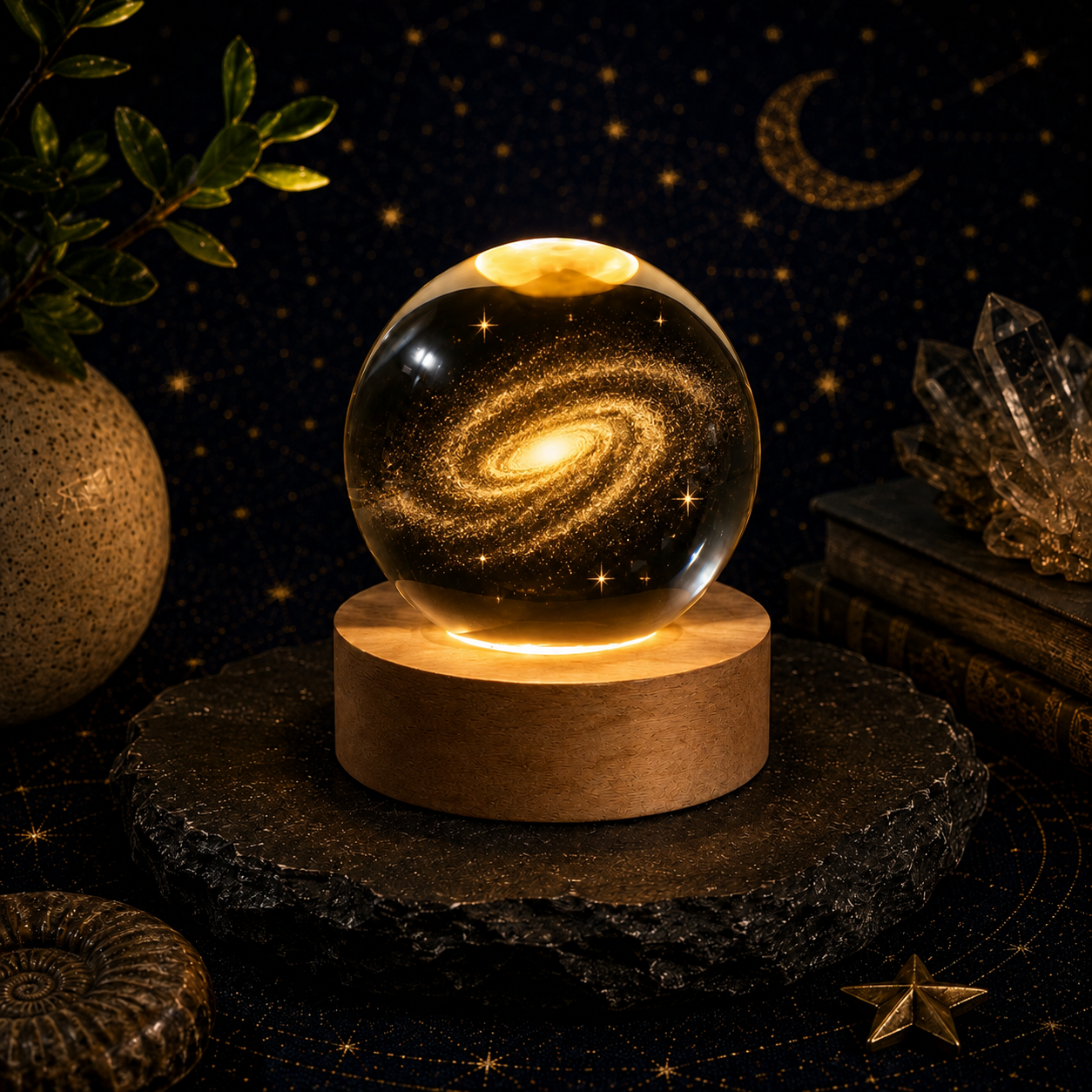 Spiral Galaxy Crystal Ball