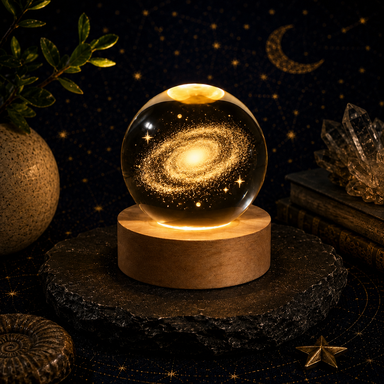 Barred Spiral Galaxy Crystal Ball