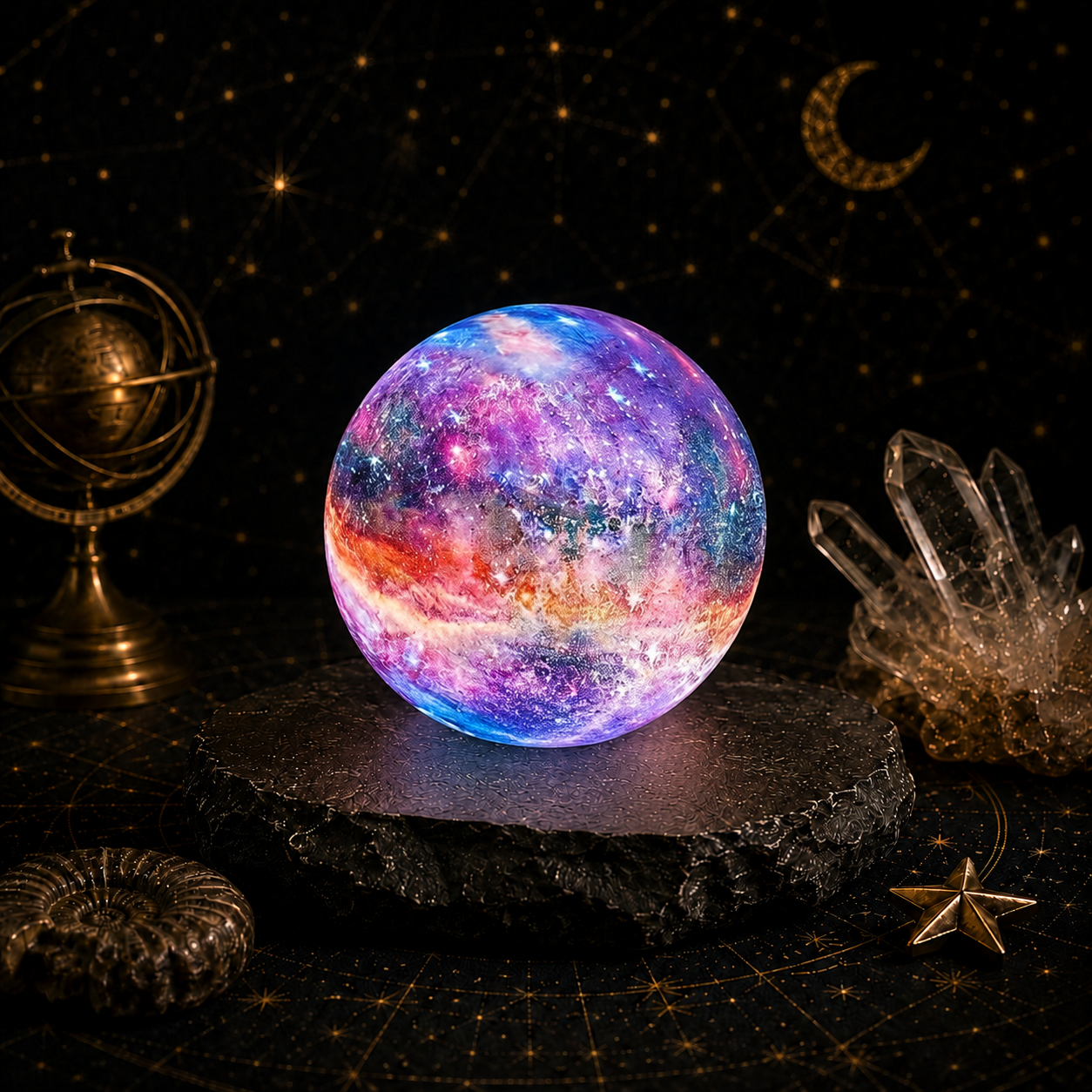 Galaxy Moon Lamp