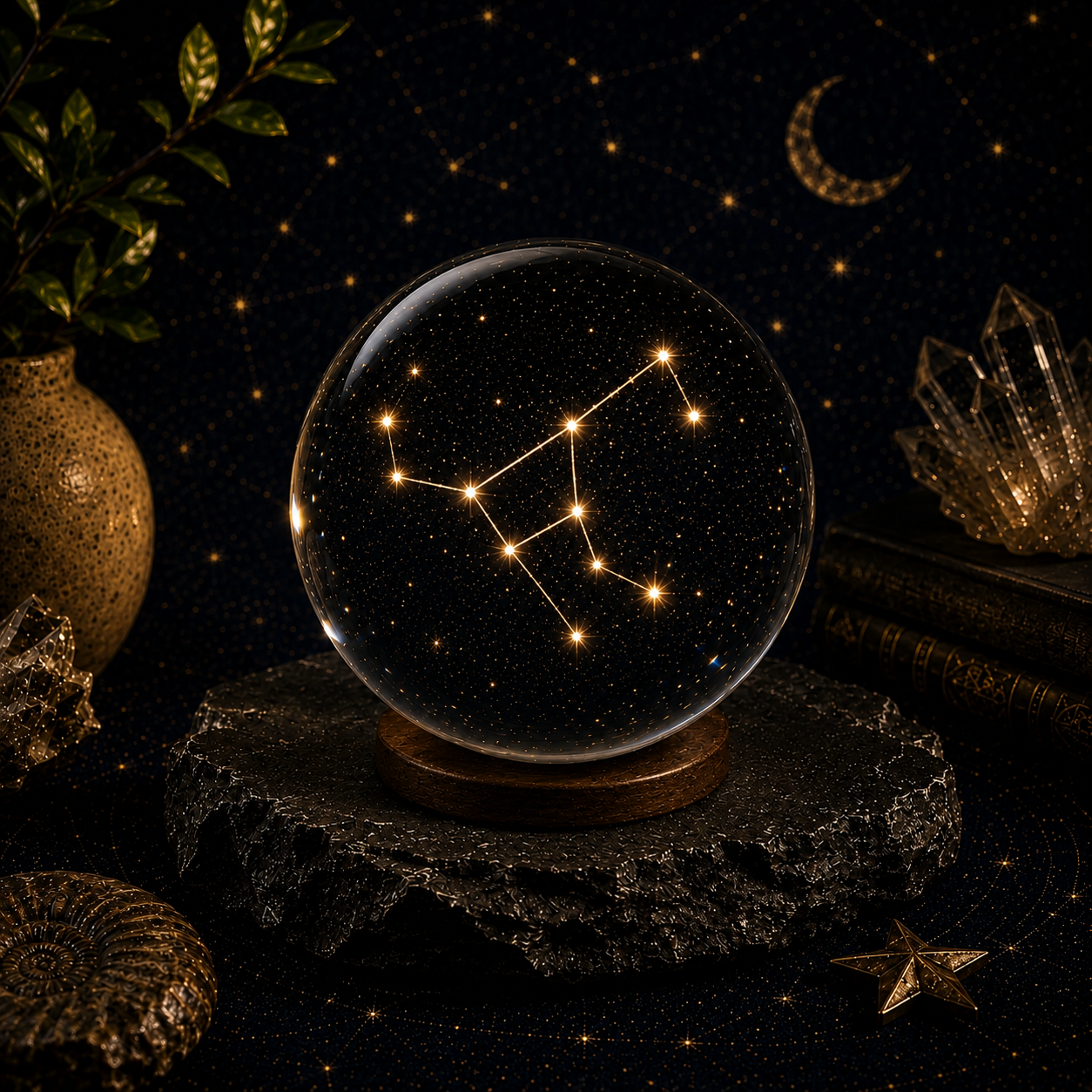 Ursa Major Constellation Crystal Ball – Minimalist