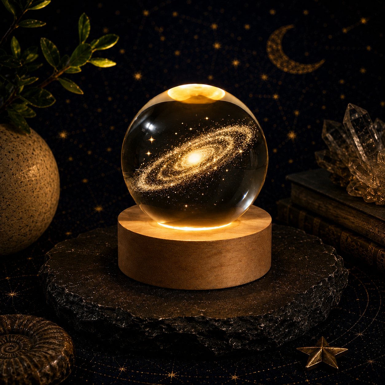 Inclined Spiral Galaxy Crystal Ball