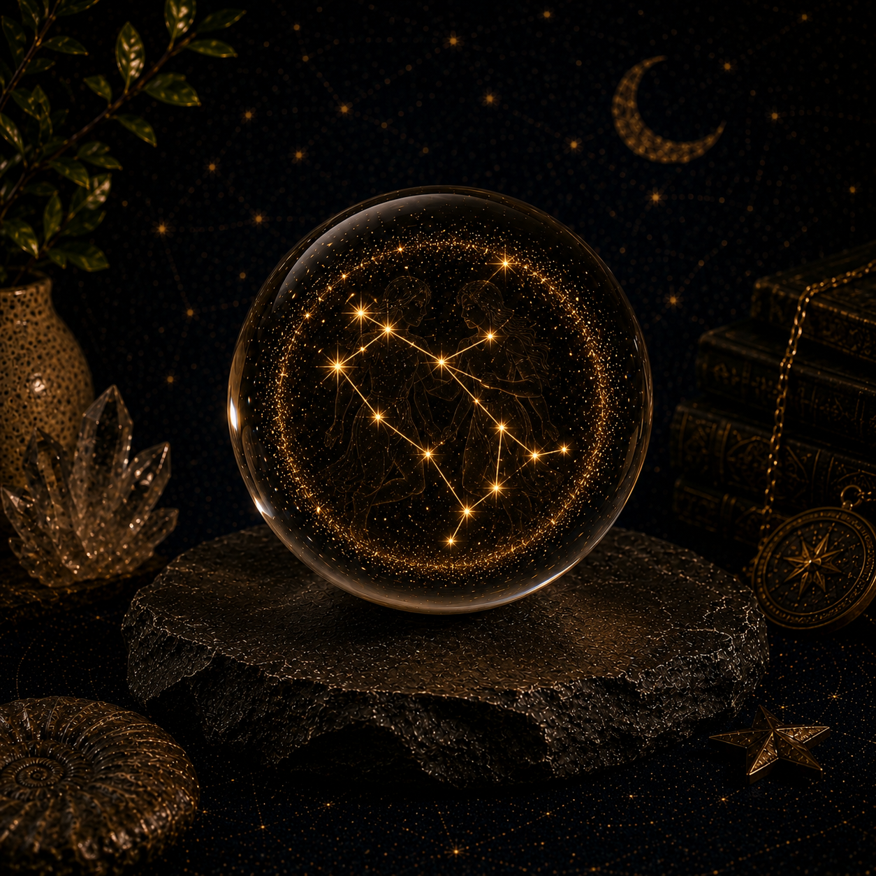 Gemini Zodiac Crystal Ball