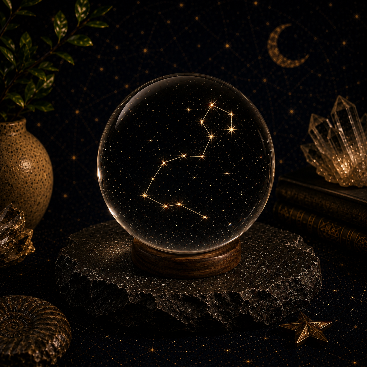 Scorpius Constellation Crystal Ball – Minimalist