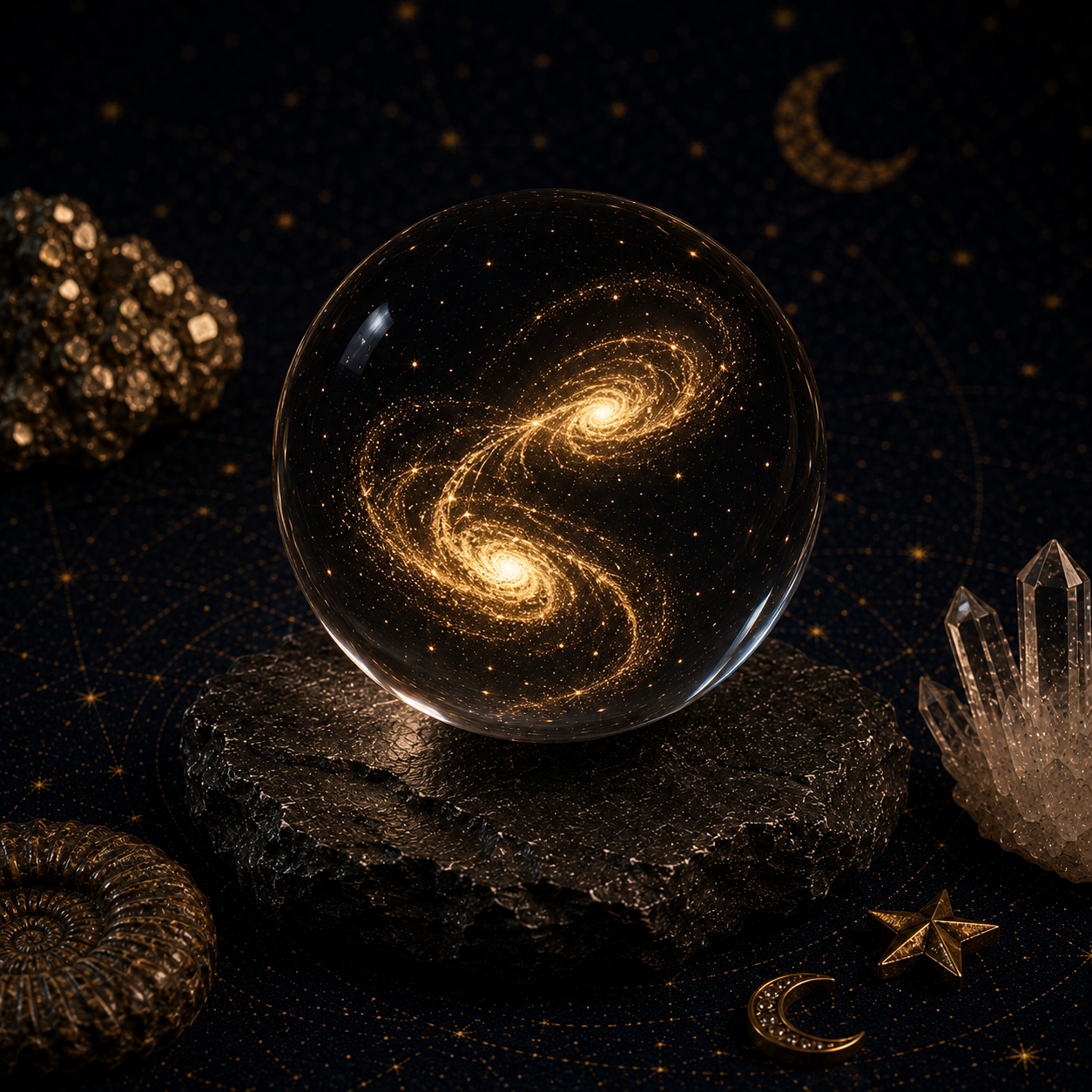 Interacting Galaxies Crystal Ball