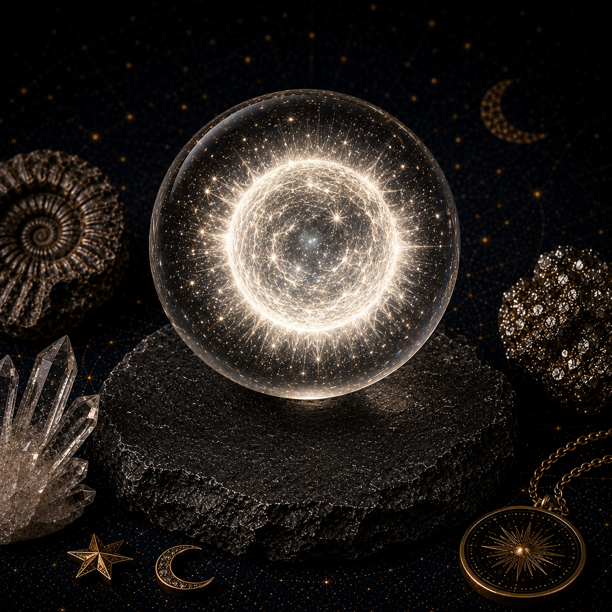 Blue-White Star Crystal Ball