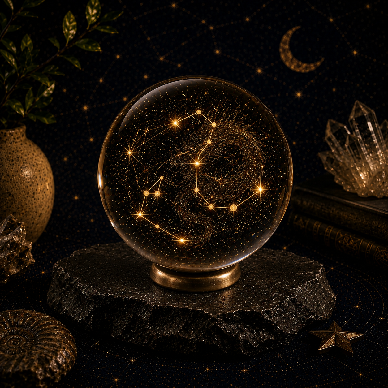 Draco Constellation Crystal Ball