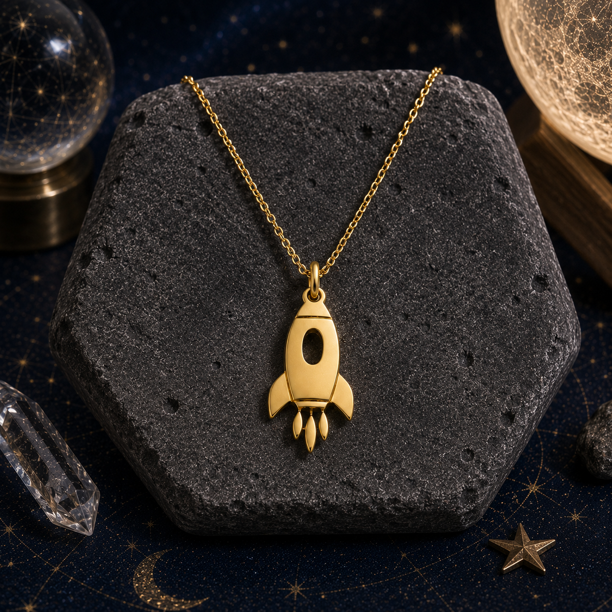 Golden Rocket Pendant