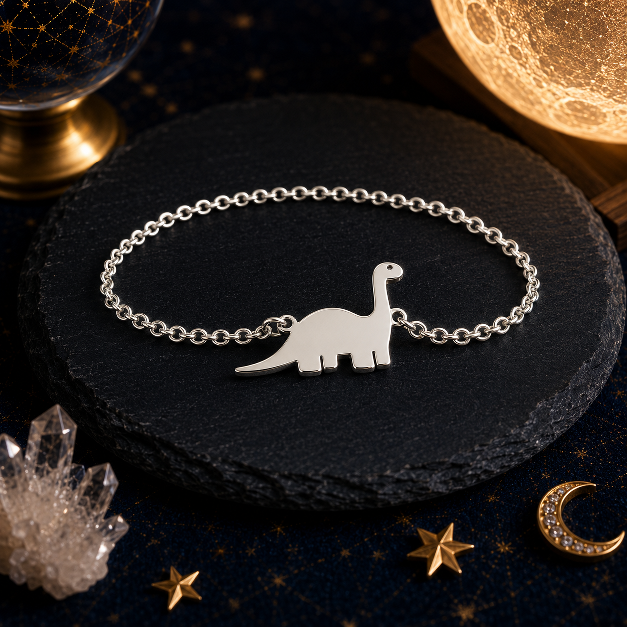 Silver Brontosaurus Bracelet