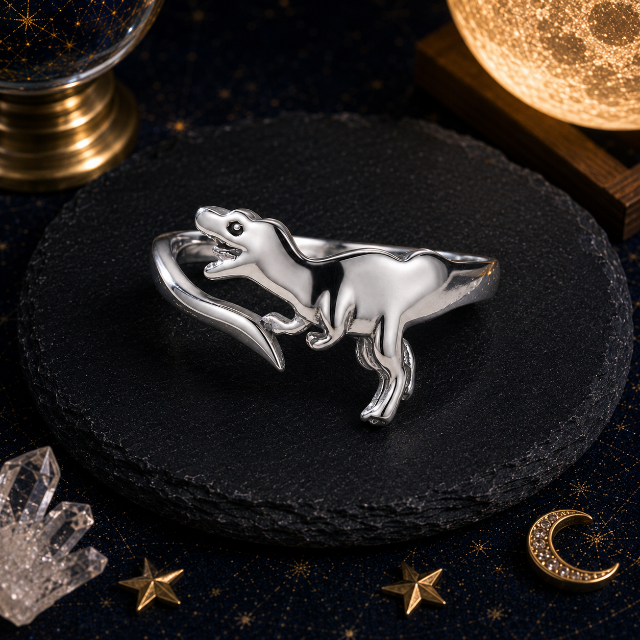 Silver T-Rex Ring