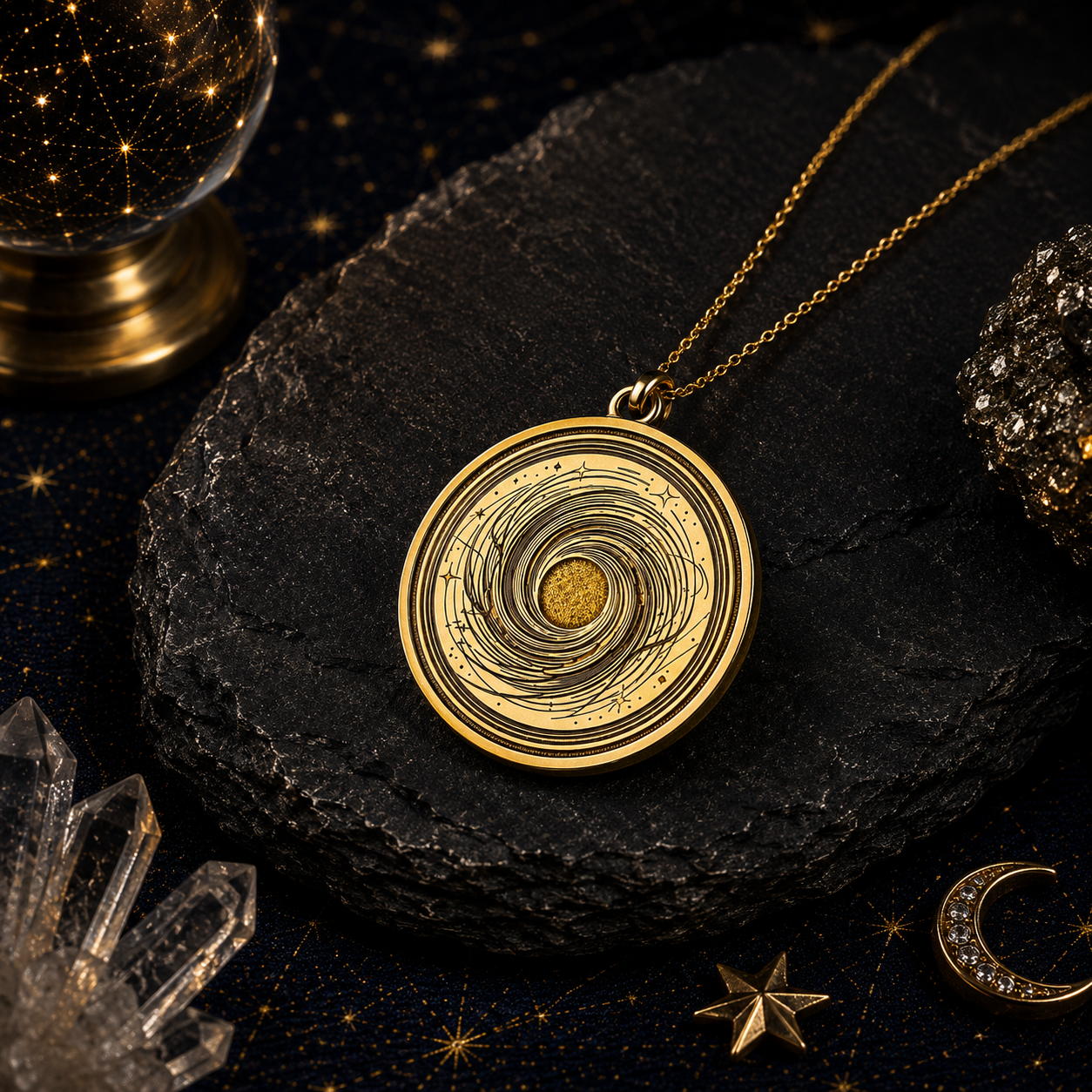 Spiral Galaxy Medallion
