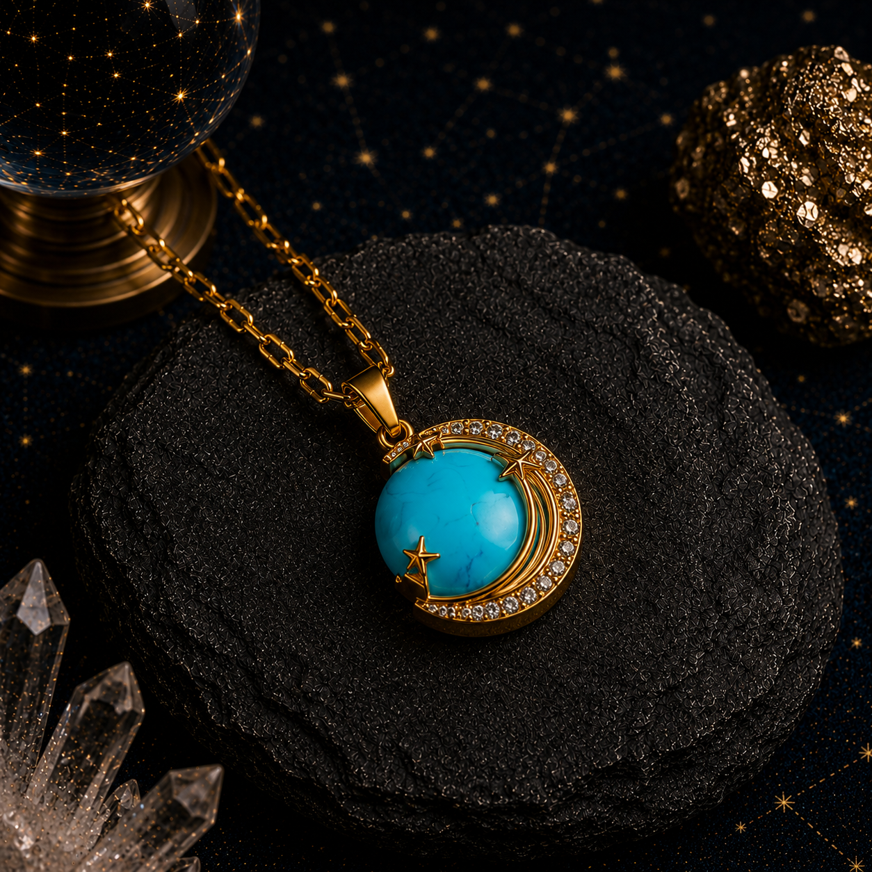 Turquoise Moon Pendant