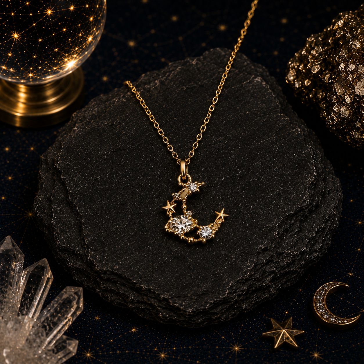 Crescent Stardust Pendant